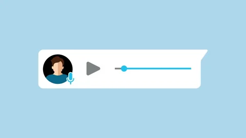 Audio message sent, Playing record voice message 2d Animation with Alpha Matte Stock Footage 336039163