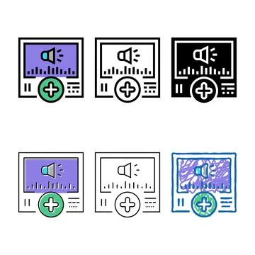 Audio message ugc range color icon vector 스톡 일러스트