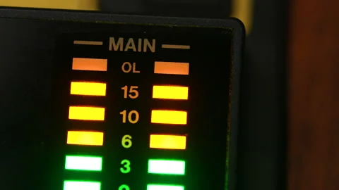 Audio Meters Overloading ECU Stock Footage 220239094