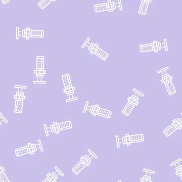 Audio mic microphone line seamless pattern Illustrazione stock