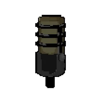 Audio mic microphone music pixel art vector illustration Illustrazione stock