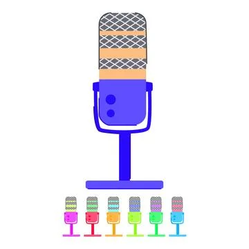 Audio microphone music vector cartoon graphic イラスト素材