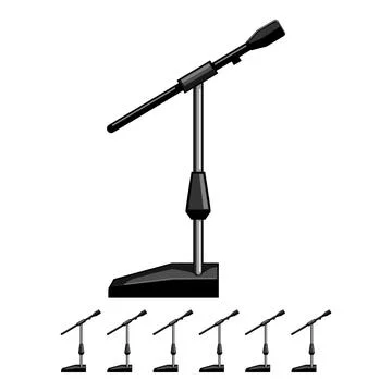 Audio microphone stand cartoon vector graphic イラスト素材