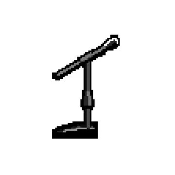 Audio microphone stand pixel art vector illustration Stock Illustration