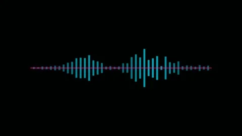 Audio Mirrored Bar Equalizer Visualizer Cyber Cyan On Black Stock Footage 342759790