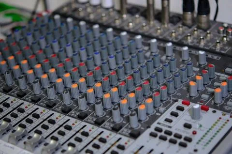 Audio mix counter Stock Photos