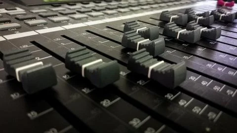 Audio mixer and knobs Stock Photos