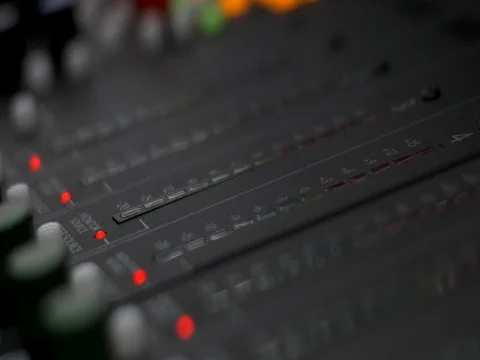 Audio Mixer Channel Meter Stock Footage 74800799