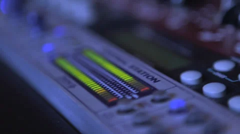 Audio mixer close up Stock Footage 32959168