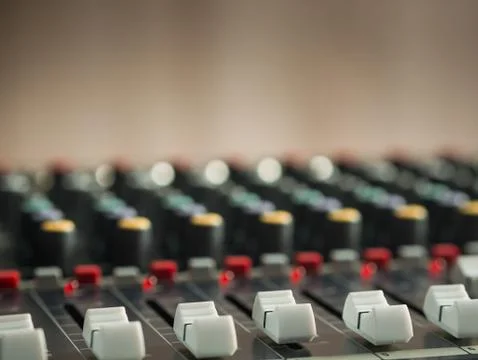 Audio mixer console controls Stock Photos