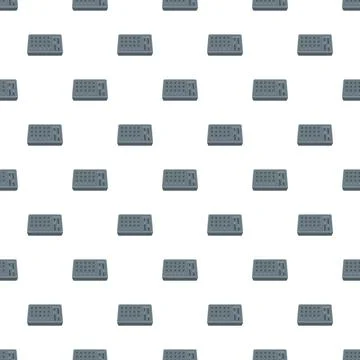 Audio mixer console equipment pattern design repeating background Stockillustratie