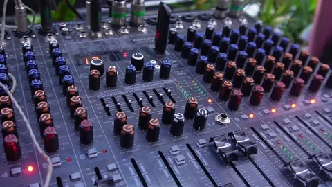 Audio mixer console Stock Footage 312688120