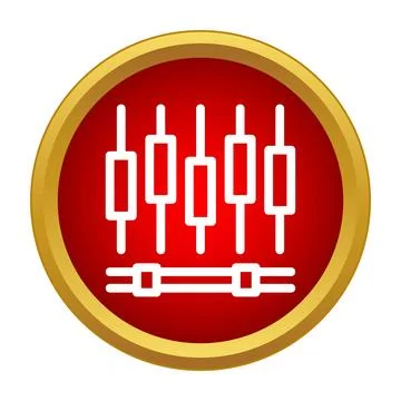 Audio mixer console icon adjusting sound frequency settings Stock Illustration