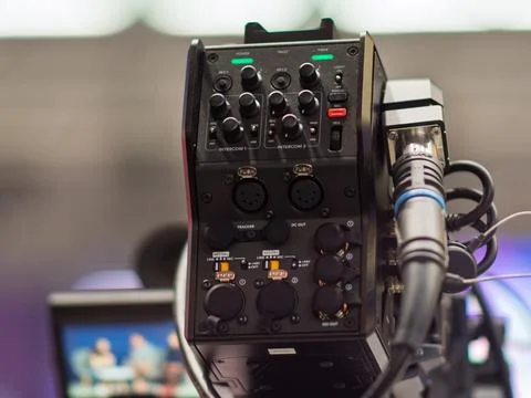 Audio Mixer Control Interface in Professional Studio Setup Stock Photos