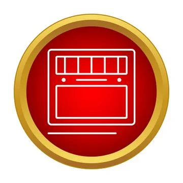 Audio mixer device icon on red button Stock Illustration