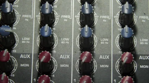 Audio Mixer - Dials close up Stock Footage 22824897