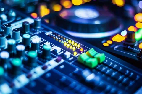 Audio Mixer dj set Stock Photos