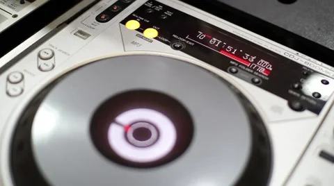 Audio mixer the DJ went missing to drink a beer. lights shine Stock Footage 63391835