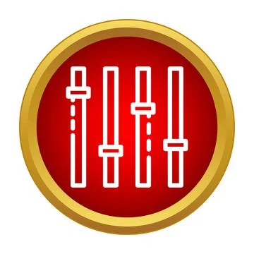 Audio mixer equalizer control settings red gold icon Illustrazione stock