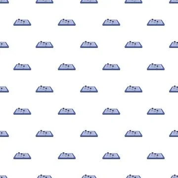 Audio mixer equalizer pattern with faders and knobs Stock Illustration
