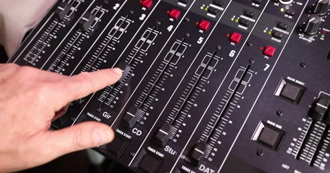 Audio Mixer Fader Operating #01 Stock Footage 150831665