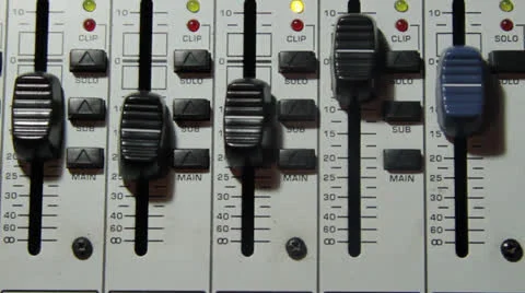Audio Mixer - Fader pan Stock Footage