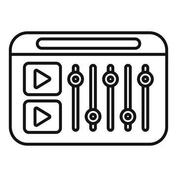 Audio mixer interface controlling music playback and equalizer settings Stock Illustration