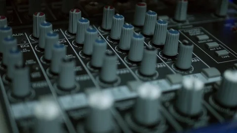 Audio mixer knobs filmed 動画素材 93214041
