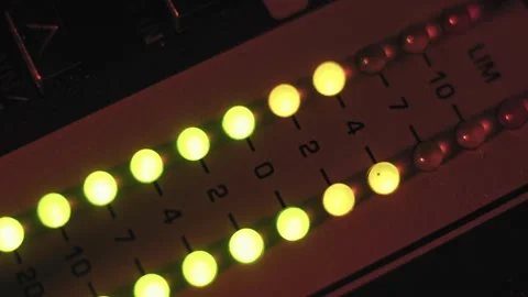 Audio Mixer LED Meter Flashing Red Stock Footage 319422506