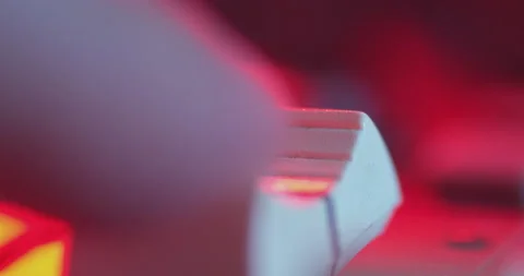 Audio Mixer Macro Close Up. Audio Engineer Pushes Master Faders. Stock Footage 167611095