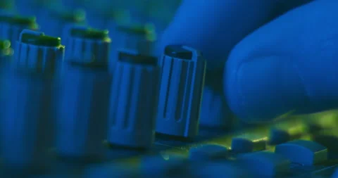 Audio Mixer Macro Close Up. Audio Tech adjust Sound Knobs. 스톡 동영상 167611189