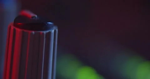 Audio Mixer Macro Close Up. EQ Knob. Stock Footage 167611642