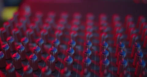 Audio Mixer Macro Close Up. Pan Knobs on Mixing Console. Stock Footage 167612387