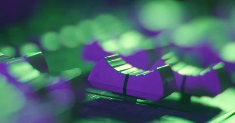 Audio Mixer Macro Close Up. Rack Focus Sound Faders. Video stock 167611115