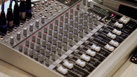 Audio mixer table Stock Footage 74470939
