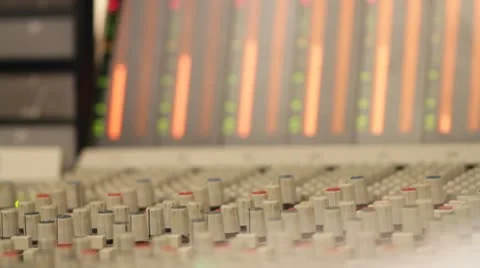 Audio mixer in use in recording studio. Video stock 8995290