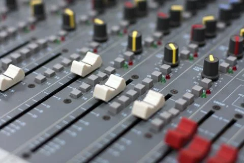 Audio mixing board console Stock Photos