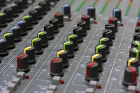 Audio mixing board console Stock Photos