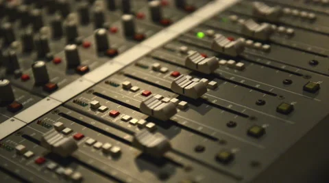 Audio Mixing Board Sliders - HD 1080p footage Stock Footage