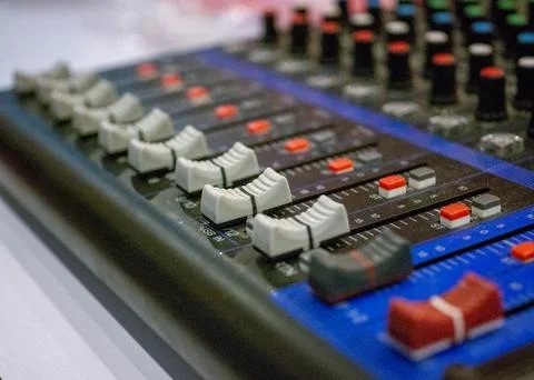 Audio Mixing Console Controls Stock Photos