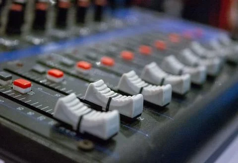 Audio Mixing Console Controls Stock Photos