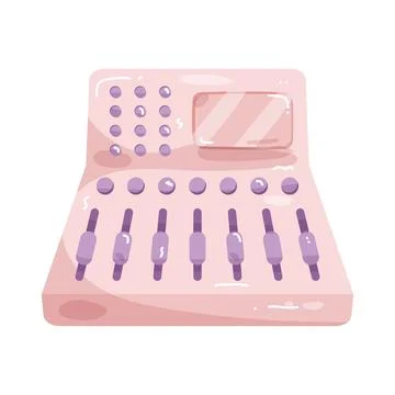 Audio mixing console Stock-Illustration