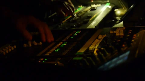 Audio mixing console - recording studio - rock concert Stock Footage 48990857