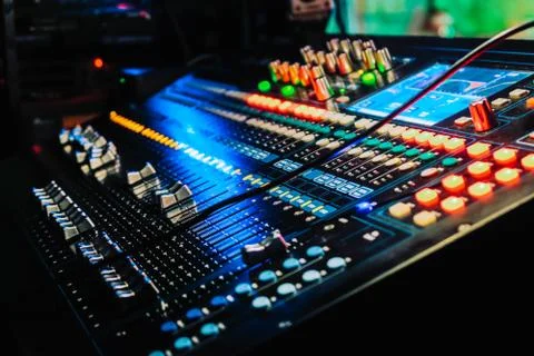 Audio mixing control panel Stock Photos