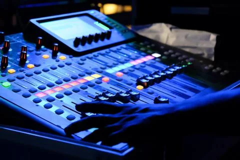 Audio mixing control panel Stock Photos