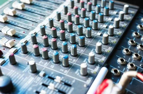 Audio mixing table Stock Photos