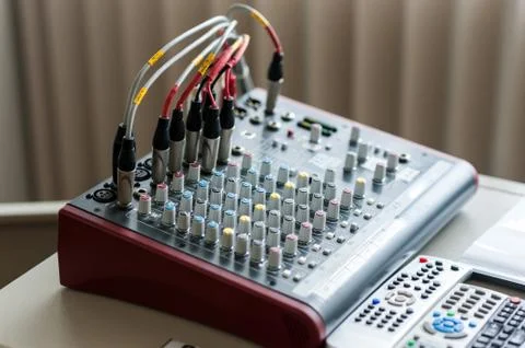 Audio mixing table Stock Photos