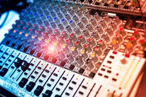 Audio mixing table Stock Photos