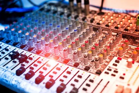 Audio mixing table Stock Photos