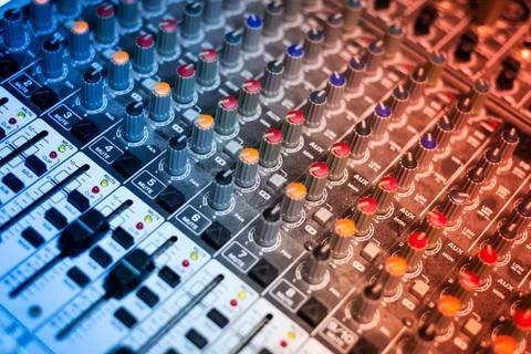 Audio mixing table Stock Photos